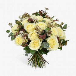 Two Dozen Roses White